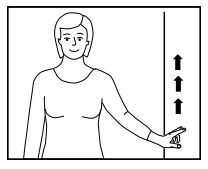 Women using her fingers on the wall. 