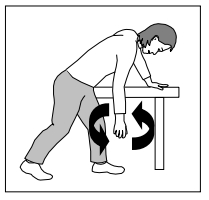 Woman dangling arm backwards and forwards.