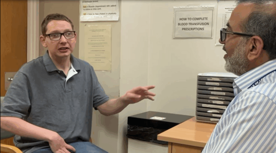 Jack Johnson and Consultant Medical Oncologist, Dr Shams Ul Islam