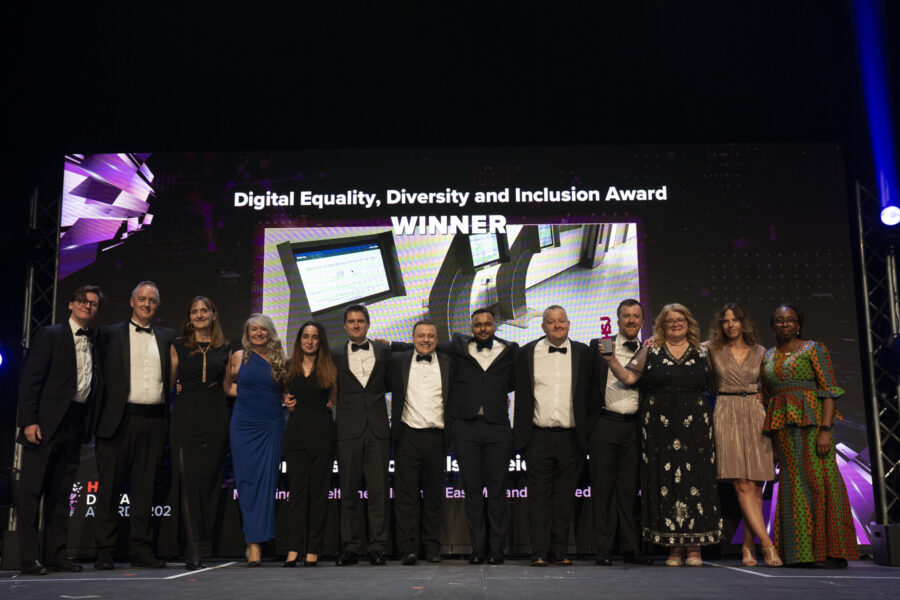 Colleagues on stage at the HSJ Digital Awards.